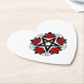 Pentagramm mit Rote Rosen Untersetzer (angewinkelt)