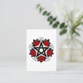 Pentagramm mit Rote Rosen Visitenkarte (Stehend Vorderseite)