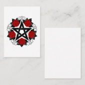 Pentagramm mit Rote Rosen Visitenkarte (Vorne/Hinten)