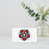 Pentagramm mit Rote Rosen Visitenkarte (Stehend Vorderseite)