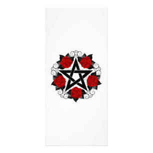 Pentagramm mit Rote Rosen Werbekarte