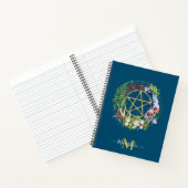 Pentagramm Natureath Blume Bohemisch Monogramm Notizblock (Innenseite)