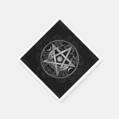 Pentagramm-Ornament - Silber und Schwarz Serviette (Ecke)