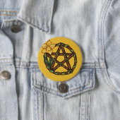 Pentagramm Ostara Kunst, Dichtung und Musik Button (Beispiel)