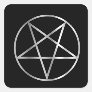 Pentagramm - Religiöses Symbol des Satanismus Quadratischer Aufkleber