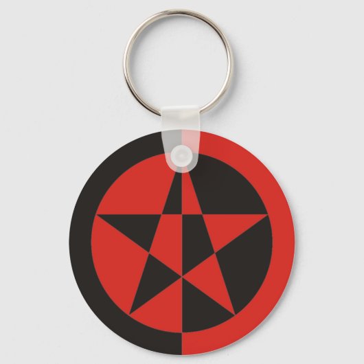 Pentagramm rot schwarz schlüsselanhänger (Vorderseite)