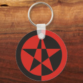 Pentagramm rot schwarz schlüsselanhänger (Vorderseite)