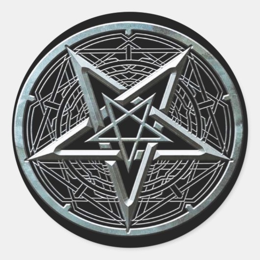 Pentagramm Runder Aufkleber (Vorderseite)