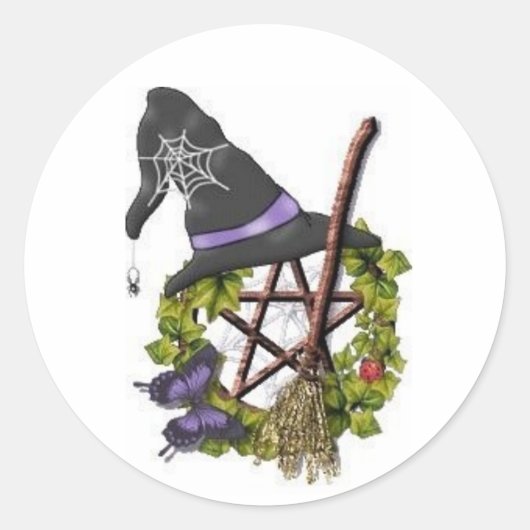 Pentagramm Runder Aufkleber (Vorderseite)