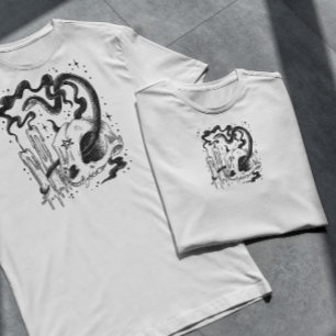 Pentagramm Schädel und Schlange T-Shirt