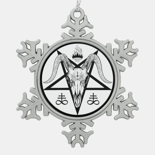 Pentagramm Schneeflocken Zinn-Ornament (Vorderseite)