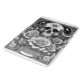 Pentagramm Skeletts Skull & Rose Tarot Art Badematte (Schrägansicht)