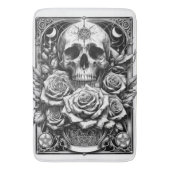 Pentagramm Skeletts Skull & Rose Tarot Art Badematte (Vorderseite Vertikal)