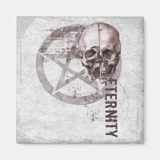 Pentagramm Skull Magnet (Vorne)