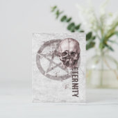 Pentagramm Skull Postkarte (Stehend Vorderseite)