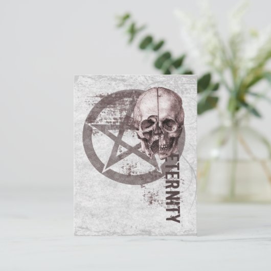 Pentagramm Skull Postkarte (Stehend Vorderseite)