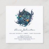 Pentagramm Square Business Card Quadratische Visitenkarte (Rückseite)