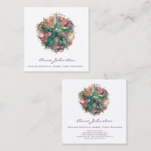 Pentagramm Square Business Card Quadratische Visitenkarte (Vorne/Hinten)