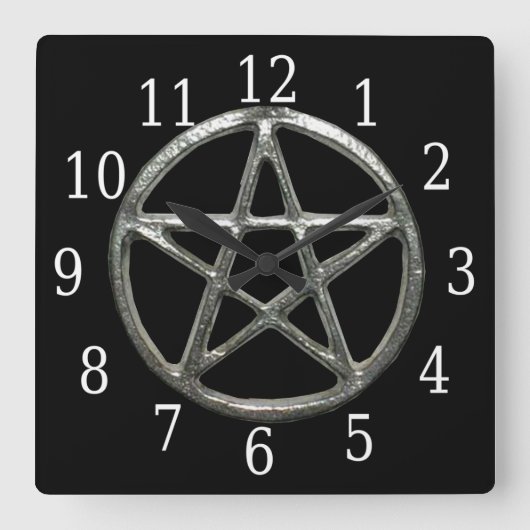 Pentagramm Square Clock Quadratische Wanduhr (Vorderseite)