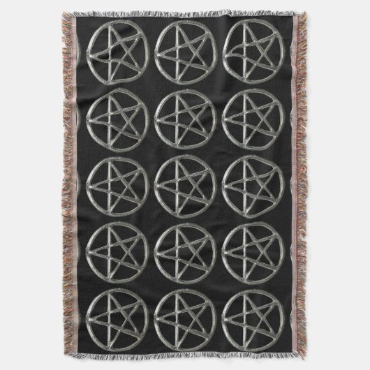 Pentagramm Throw Blanket Decke (Vorderseite Vertikal)