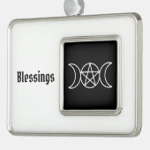 Pentagramm Triple Moon Goddess Rahmen-Ornament Silber (Links)