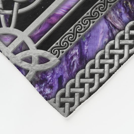 Pentagramm Triskelion Amethyst Moon Fleecedecke (Ecke)