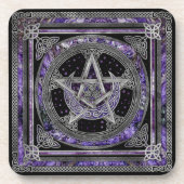 Pentagramm Triskelion Amethyst Moon Getränkeuntersetzer (Vorderseite)