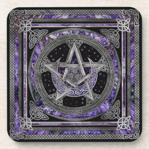 Pentagramm Triskelion Amethyst Moon Getränkeuntersetzer