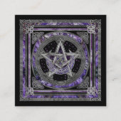 Pentagramm Triskelion Amethyst Moon Quadratische Visitenkarte (Vorderseite)