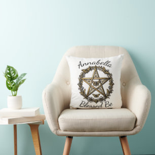 Pentagramm und Moth Witchy Kunst benutzerdefiniert Kissen
