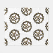 Pentagramm und Motte Hexenkunst Fleecedecke (Vorderseite (Horizontal))