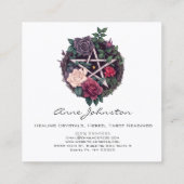 Pentagramm und Rose Square Business Card Quadratische Visitenkarte (Rückseite)