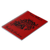 Pentagramm Unicorn (schwarzes Notebook) Notizblock (Linke Seite)