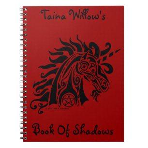 Pentagramm Unicorn (schwarzes Notebook) Notizblock