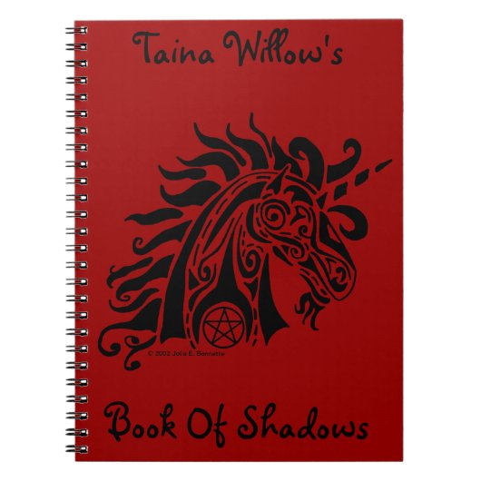 Pentagramm Unicorn (schwarzes Notebook) Notizblock (Vorderseite)