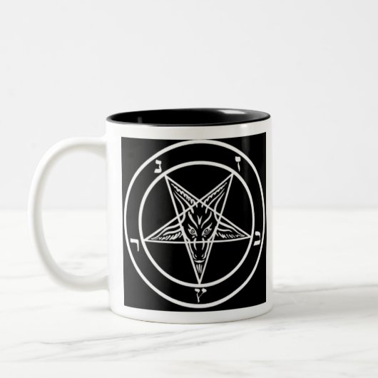 Pentagramm von Baphomet Zweifarbige Tasse (Links)