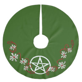 Pentagramm-Weihnachten-Baum-Rock, heidnischer Polyester Weihnachtsbaumdecke