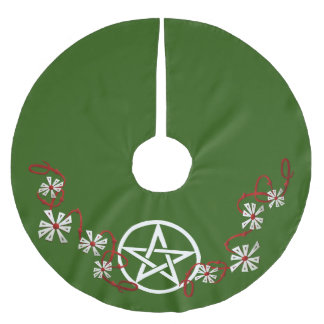 Pentagramm-Weihnachten-Baum-Rock, heidnischer Polyester Weihnachtsbaumdecke