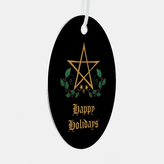 Pentagramm Wiccan Ornament Aus Metall (Vorderseite Rechts)