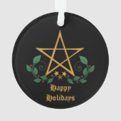 Pentagramm Witchy Pagan Ornament (Rückseite)