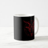 Pentagramm Ziege Kopf Baphomet Satanic Witchcraft Kaffeetasse (VorderseiteRechts)