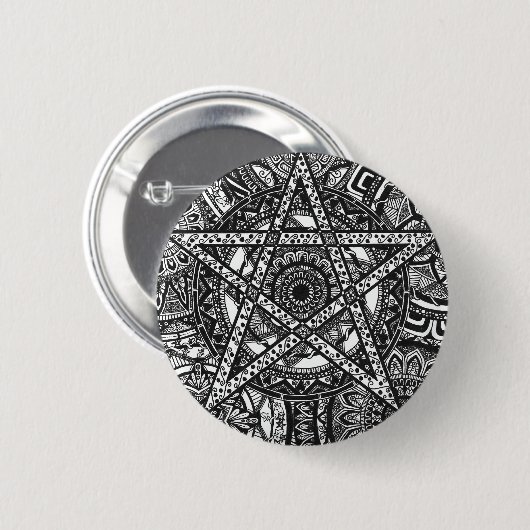 Pentagrammandala-Abzeichen Button (Vorne & Hinten)