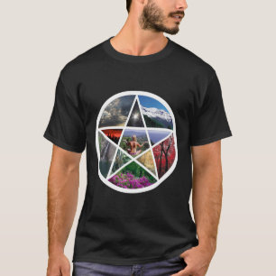 Pentagrammcollage weiß T-Shirt