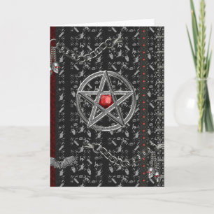 Pentagramme und Hexen Halloween Karte