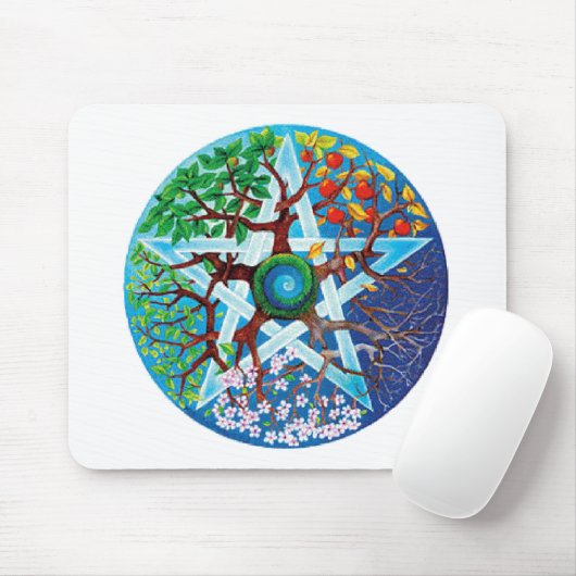 Pentagrammjahreszeiten Mousepad (Mit Mouse)