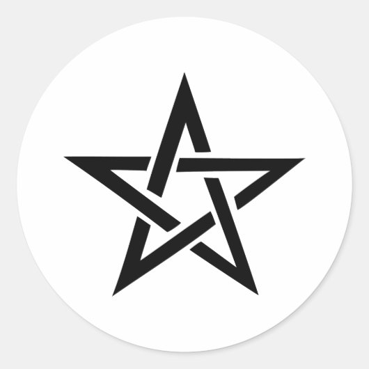 Pentagrammtebel 666, schwarzes Pentagramm Runder Aufkleber (Vorderseite)