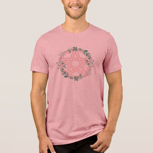 Pentakel-Kranz - pastellrosa Tri-Blend Shirt (Vorderseite)