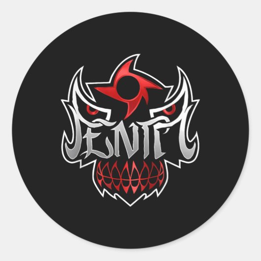 Pentanmaske in schwarzer Farbe _1 Runder Aufkleber (Vorderseite)