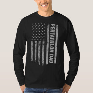 Pentathlon Papa America Us Flag Patriot Vintag T-Shirt