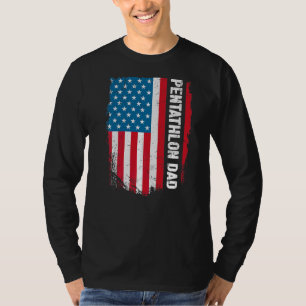 Pentathlon Papa America Us Flag Patriot Vintag T-Shirt